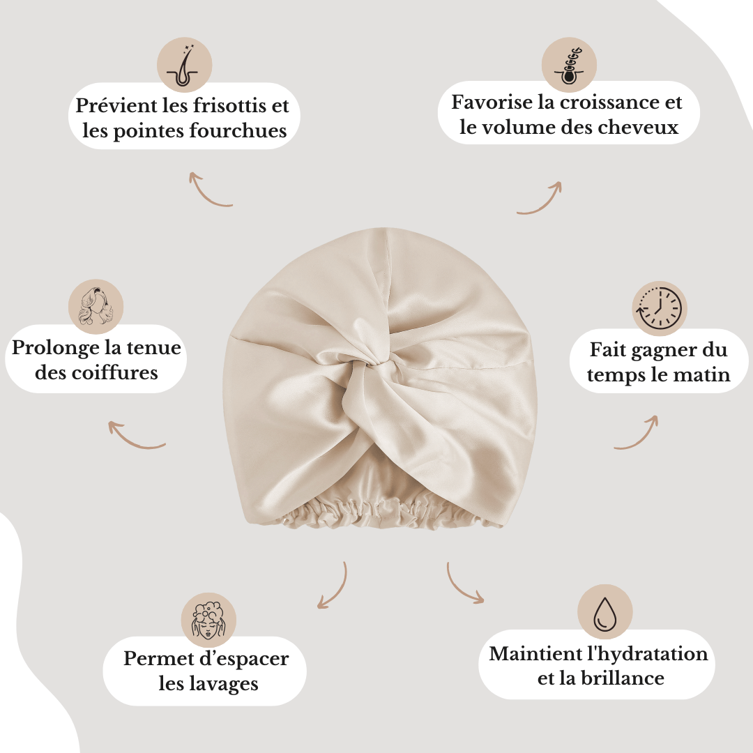 Bonnet de nuit en soie de mûrier
