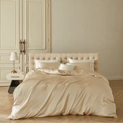 Parure de lit en soie - Housse de couette, drap-housse et taies