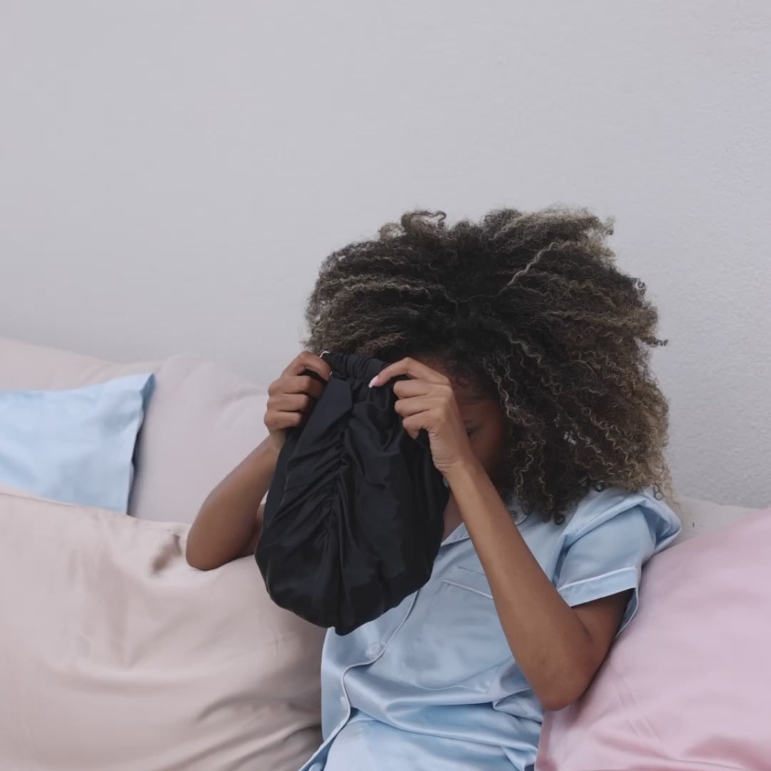 Bonnet de nuit en soie de mûrier