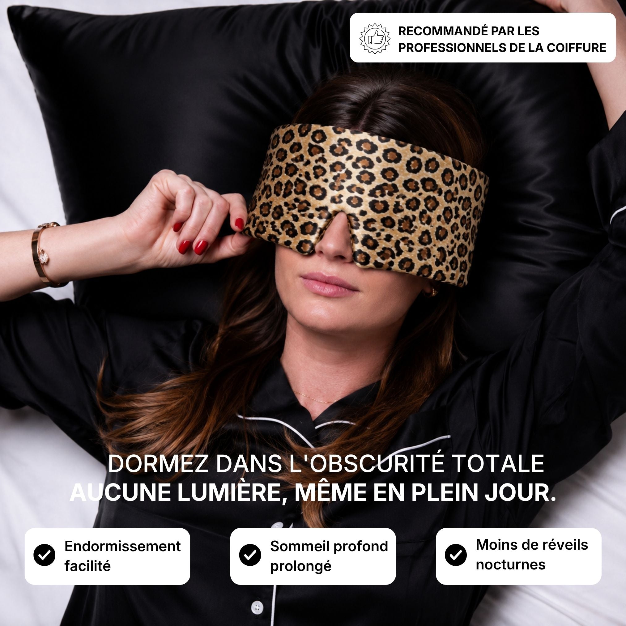 Masque de nuit 100% soie de mûrier