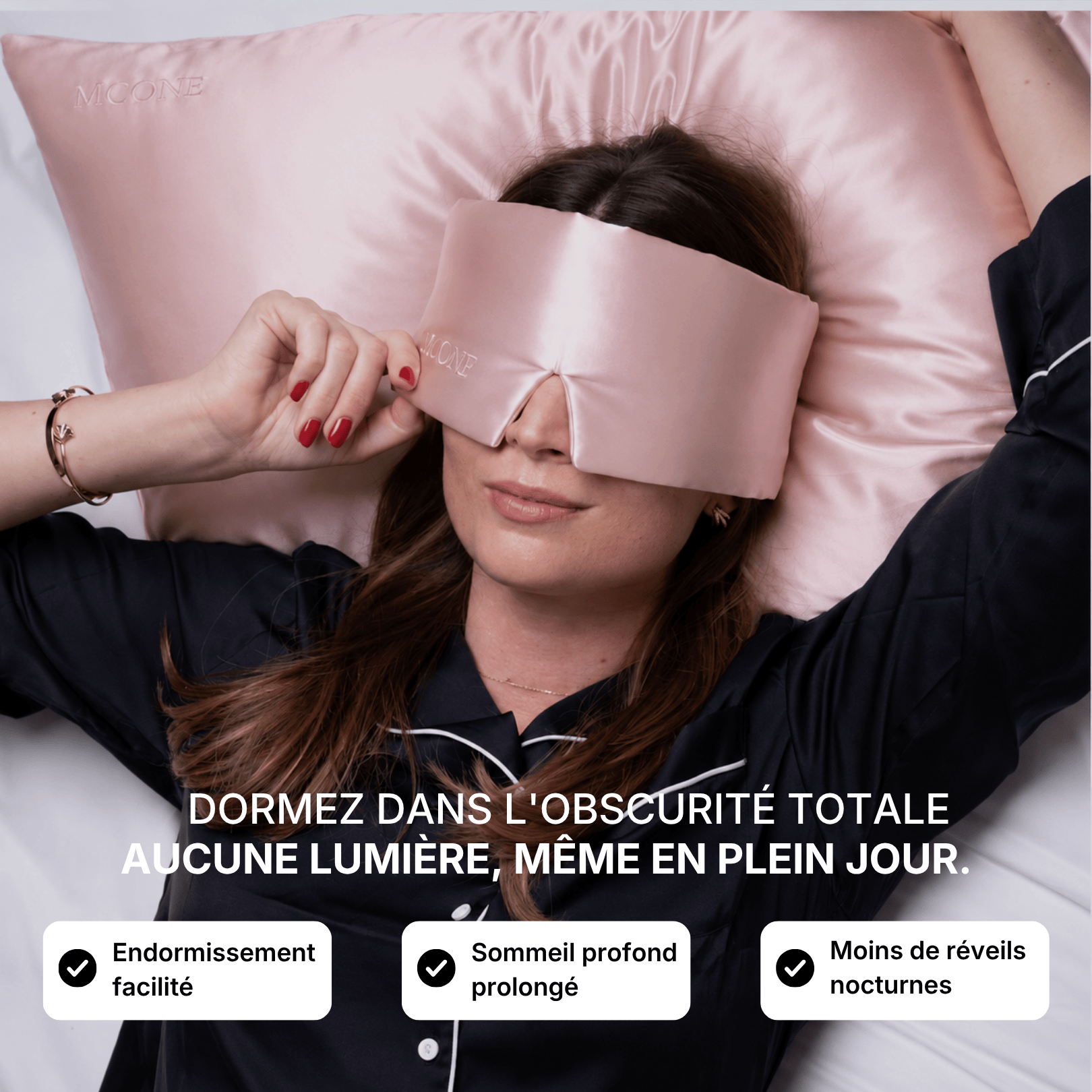 Masque de nuit 100% soie de mûrier