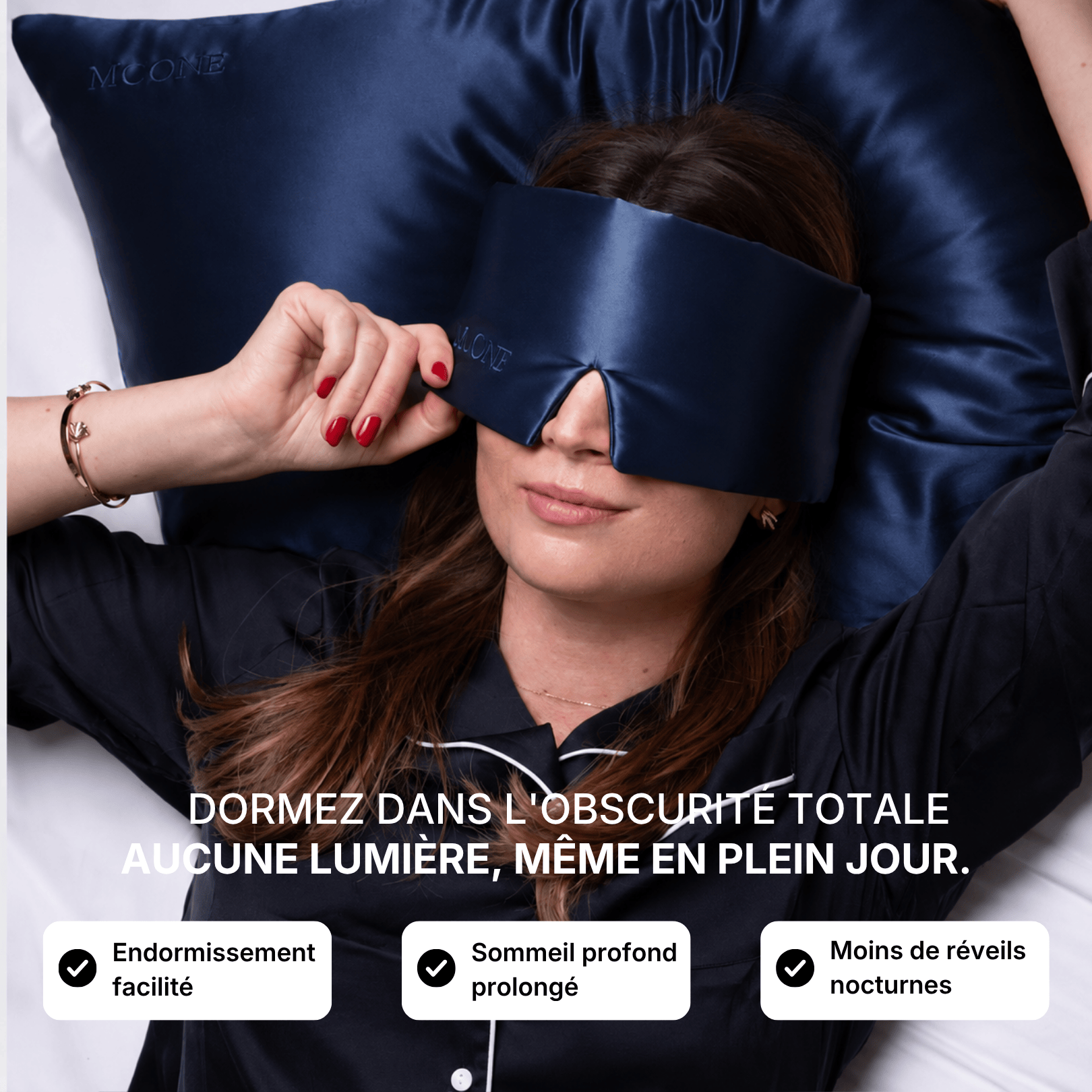 Masque de nuit 100% soie de mûrier