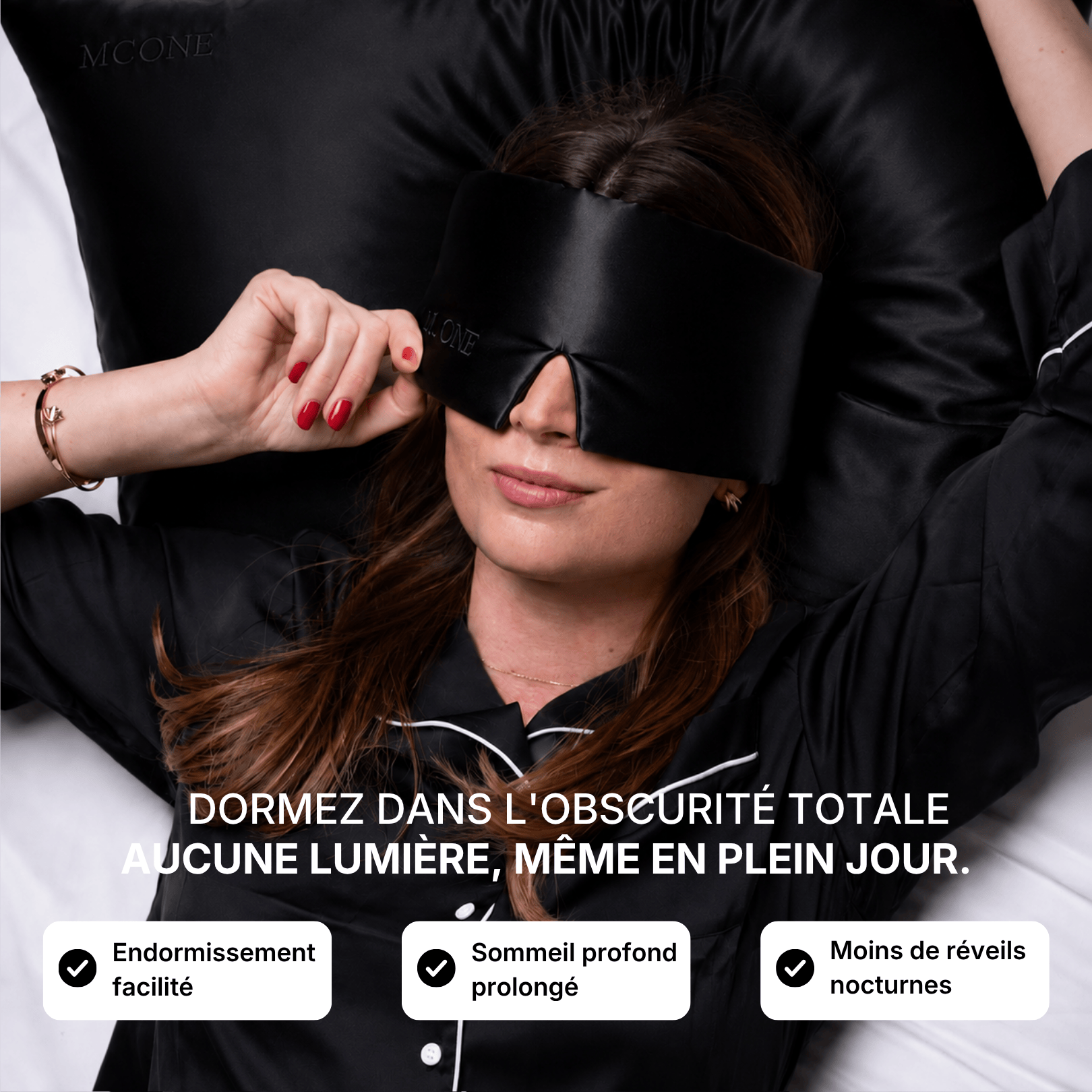 Masque de nuit 100% soie de mûrier