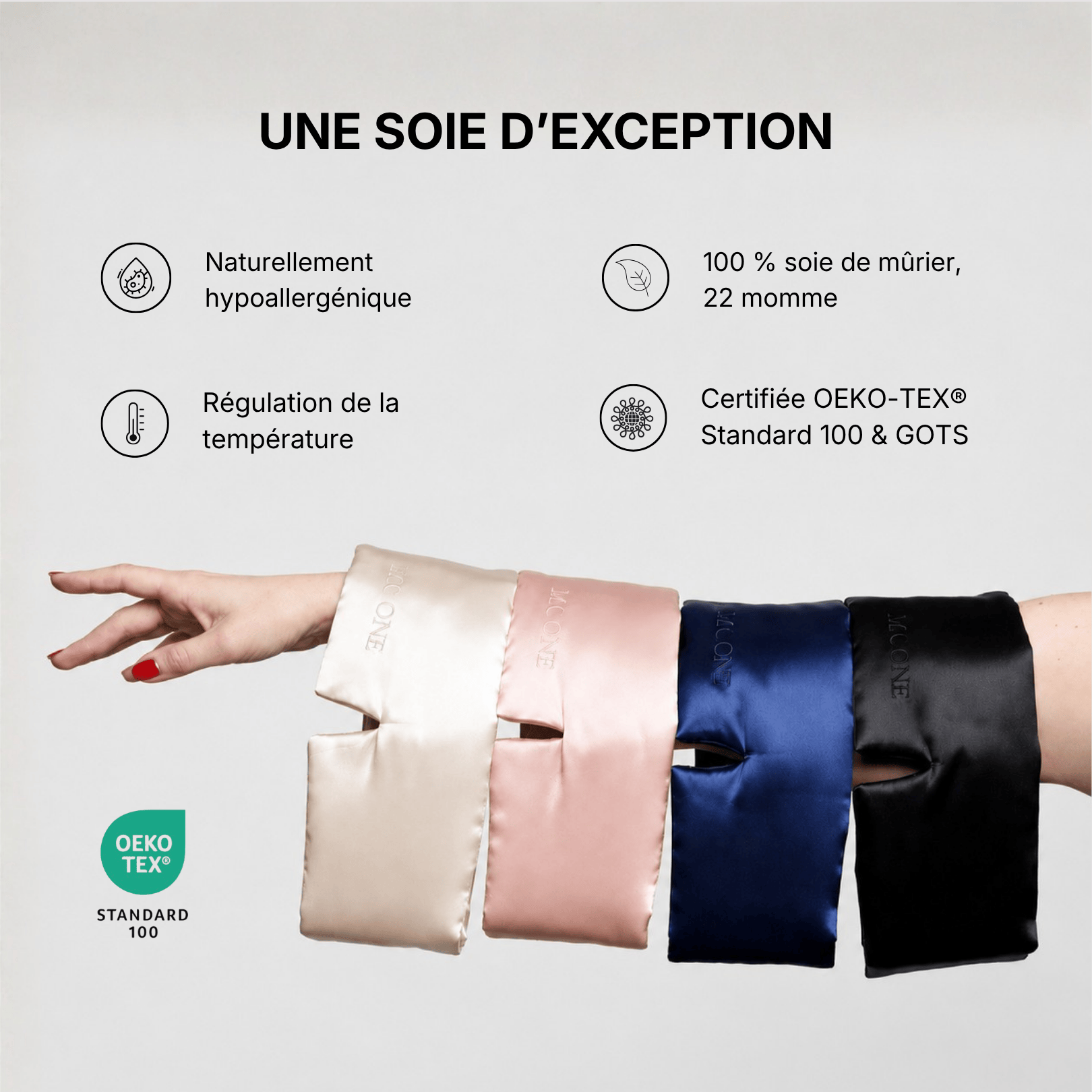 Masque de nuit 100% soie de mûrier