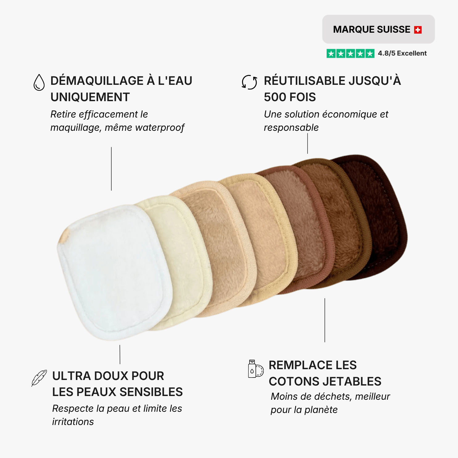 Pads démaquillants réutilisables