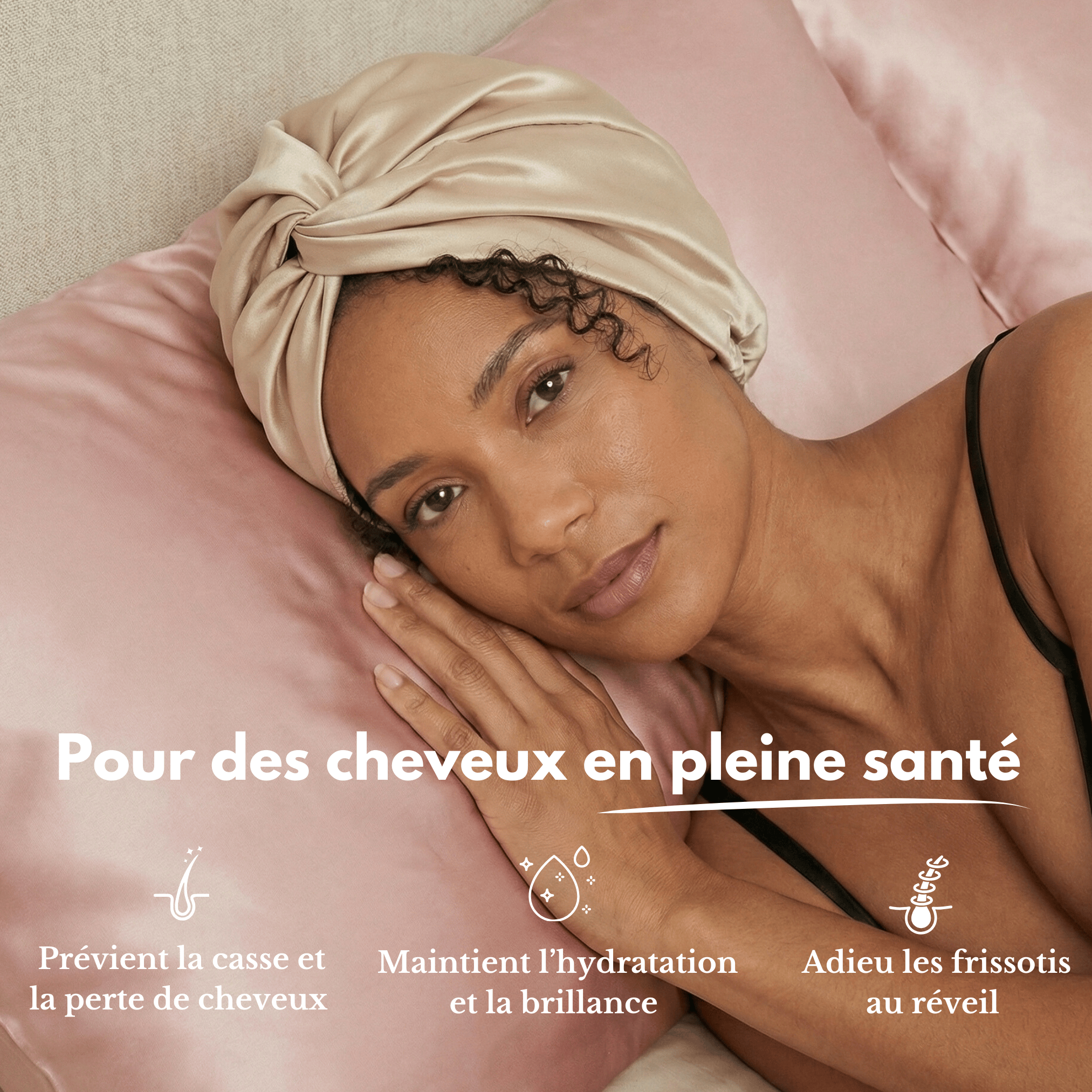 Bonnet de nuit en soie de mûrier