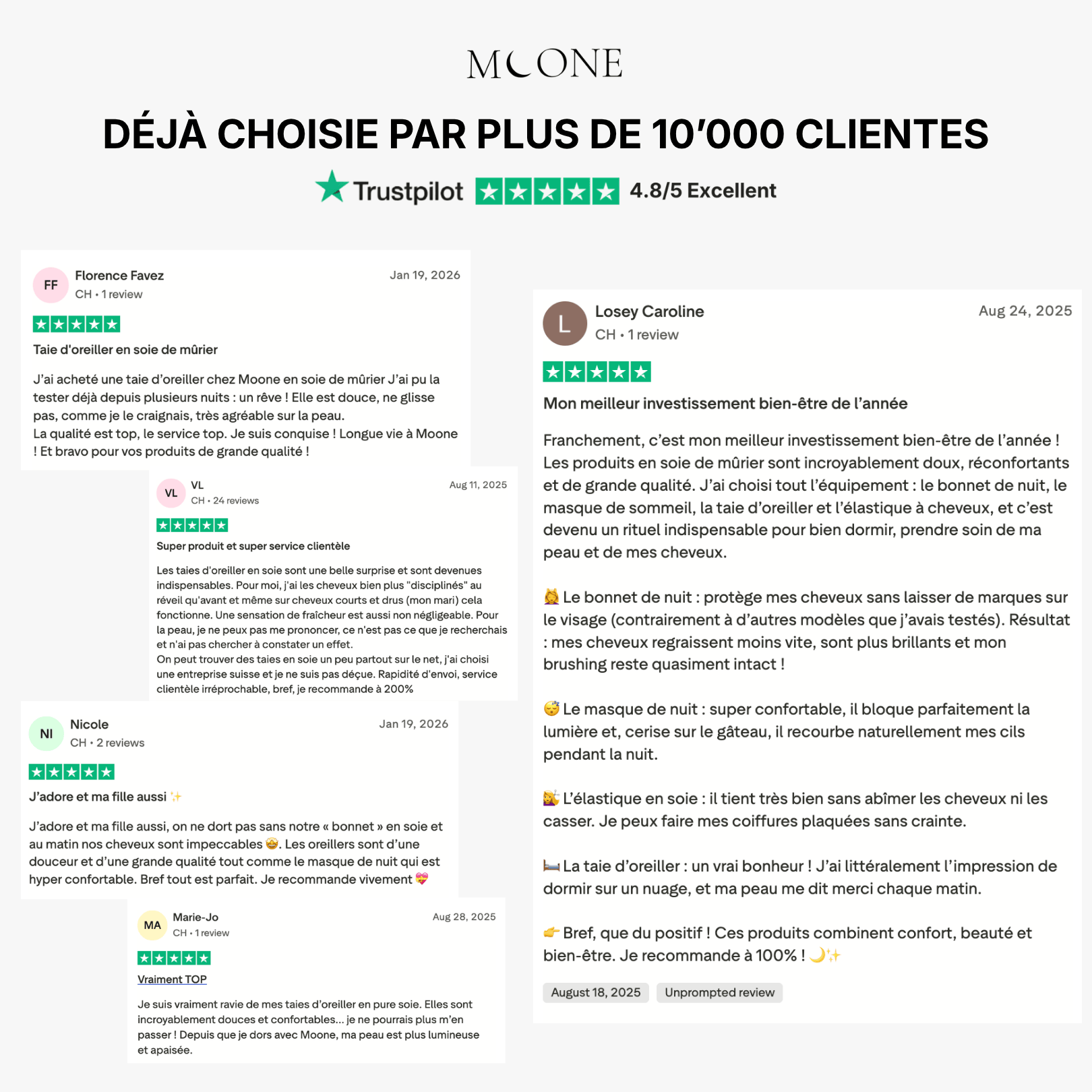 Taie d'oreiller 100% soie de mûrier