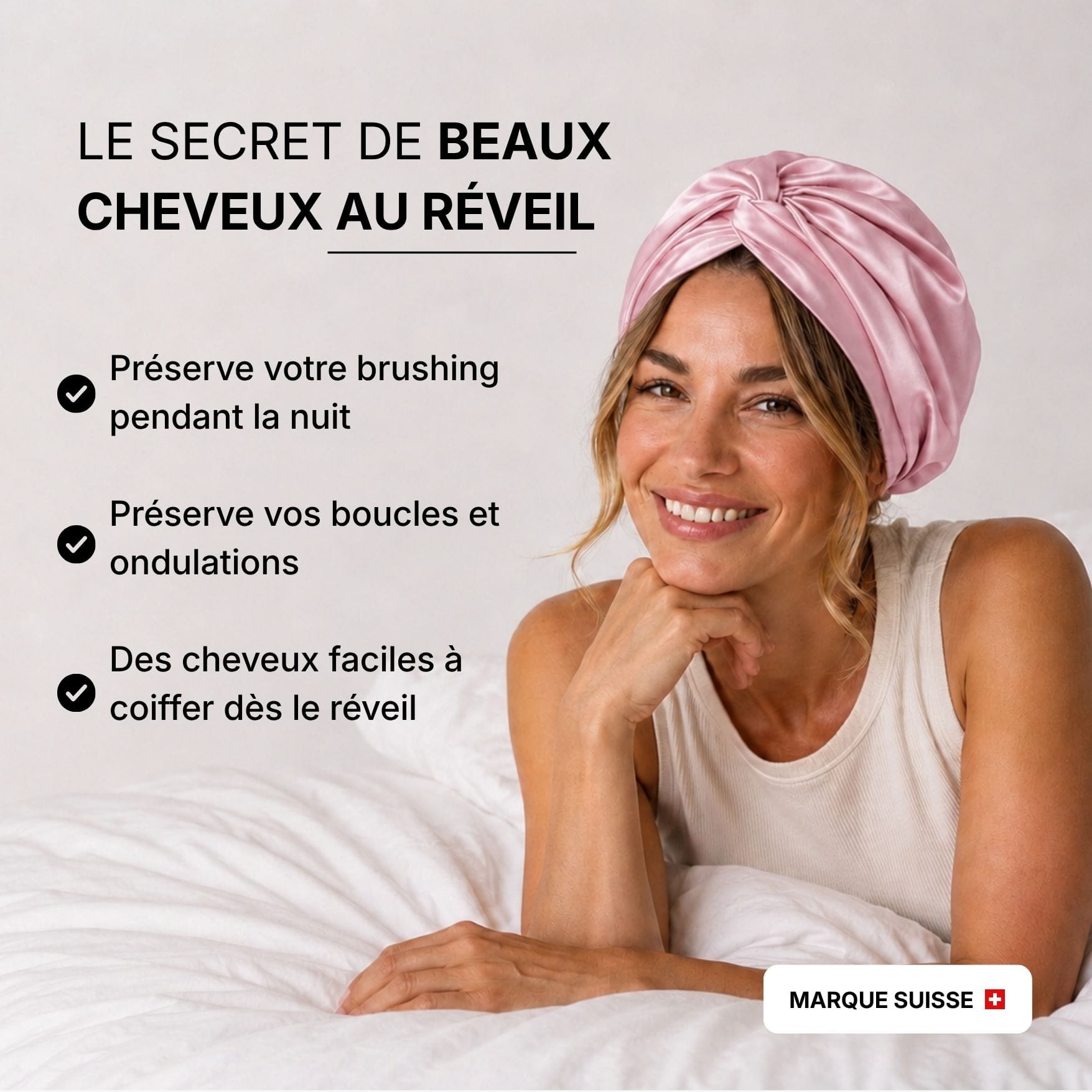Bonnet de nuit 100% soie de mûrier
