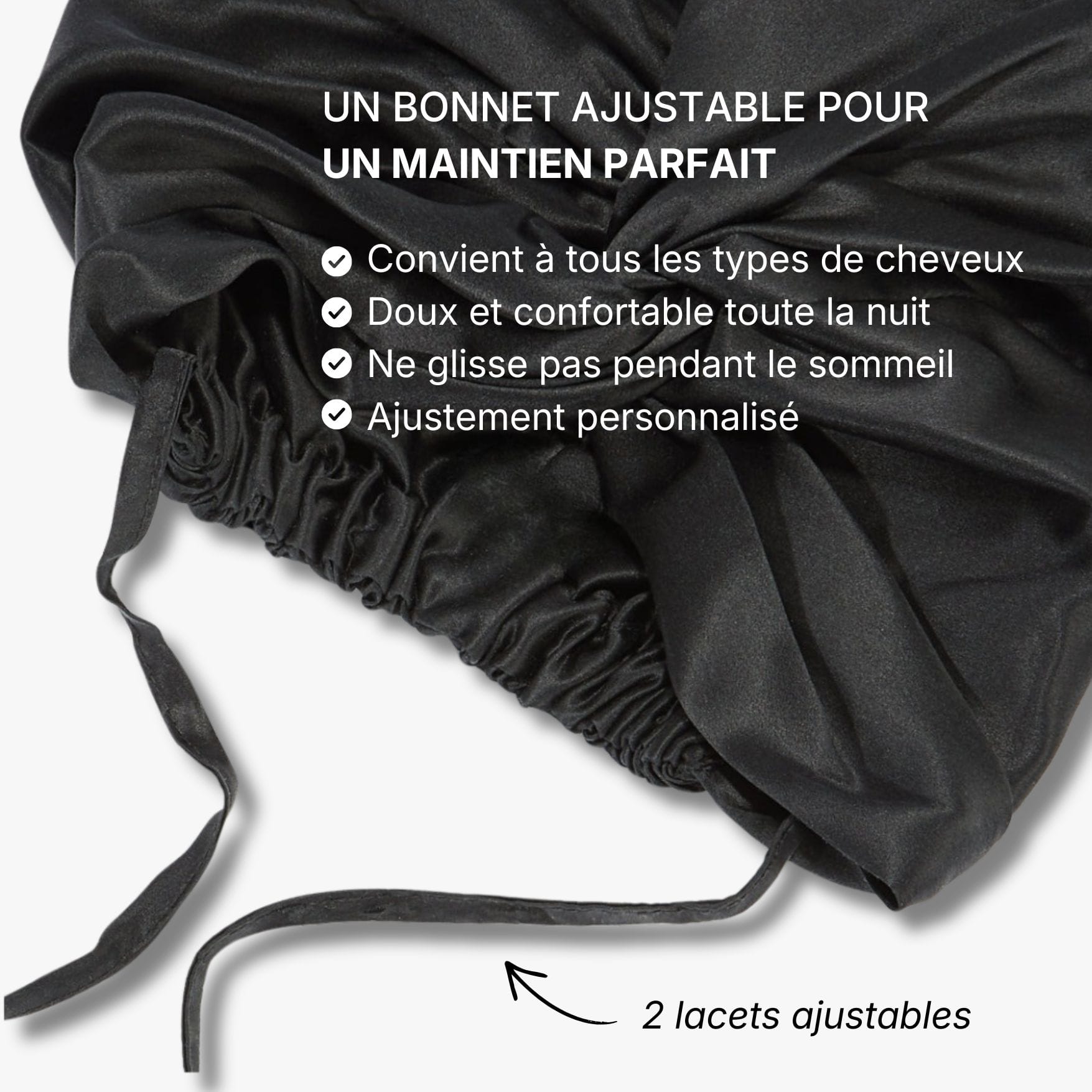 Bonnet de nuit 100% soie de mûrier