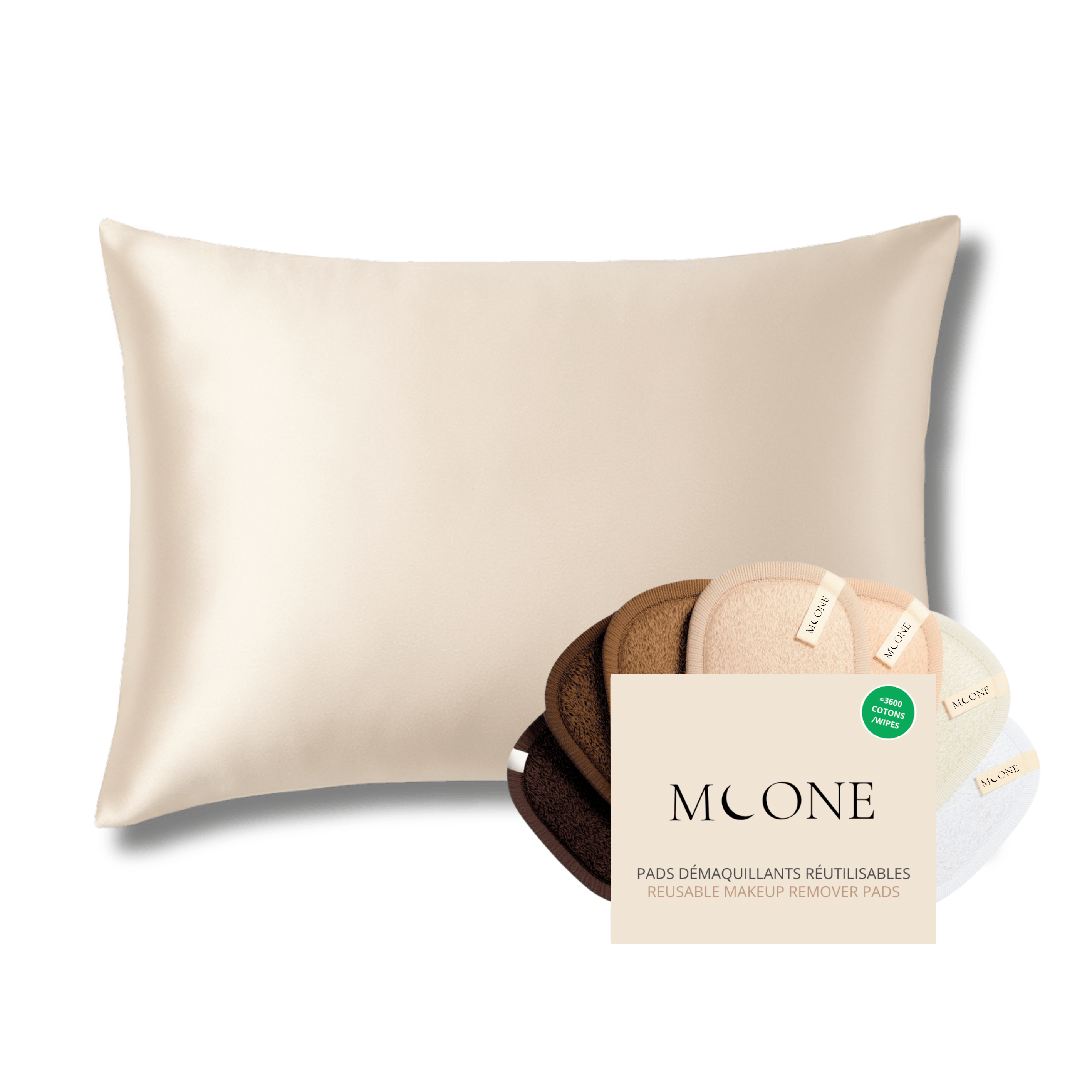 PACK DÉMAQUILLAGE & SOMMEIL - 1 TAIE + 1 BOÎTE DE PADS